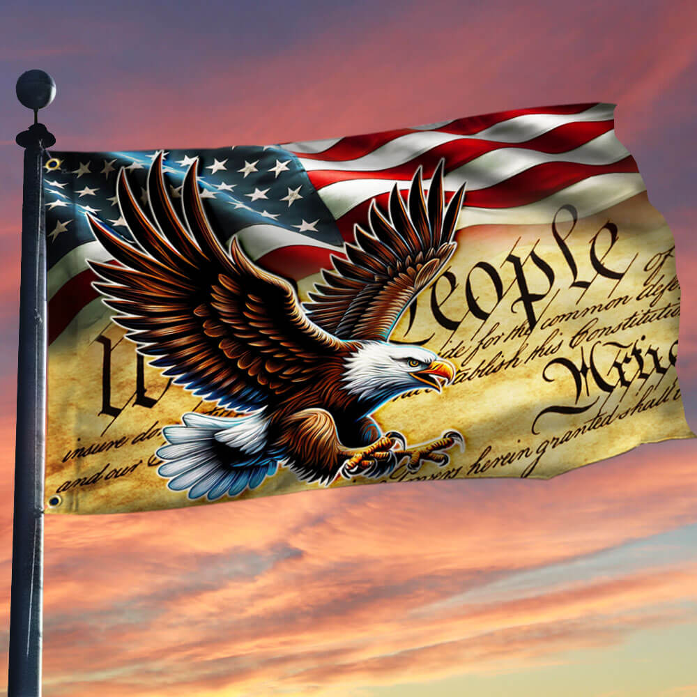 Patriotic Eagle We The People Grommet Flag MLN2689GF