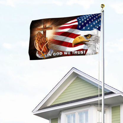 American Eagle In God We Trust Grommet Flag MBH155GF