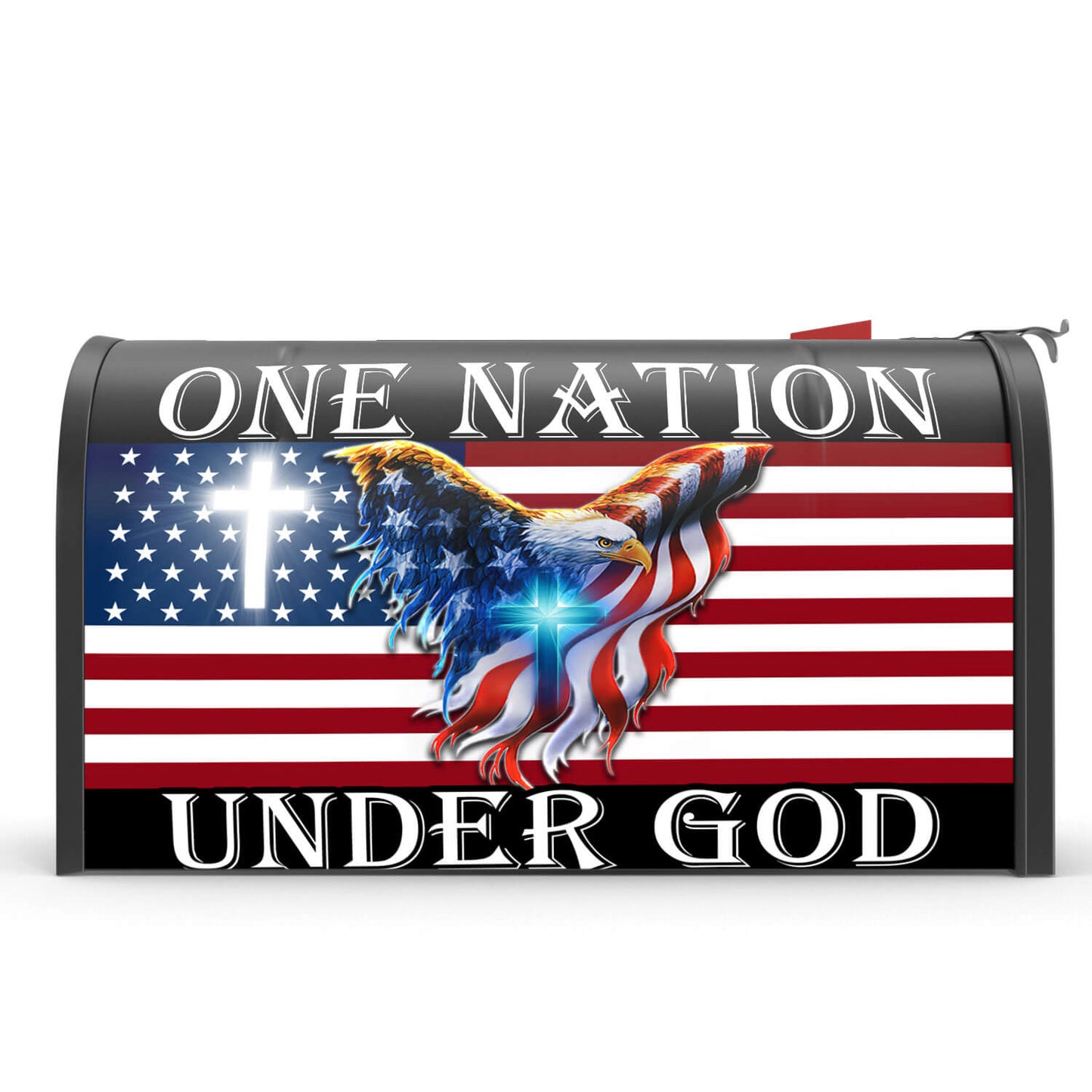 One Nation Under God American Eagle Patriotic Mailbox Cover