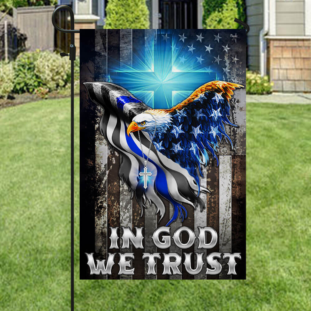 Flagwix American Flag - In God We Trust Christian Cross, American Eagle, The Thin Blue Line Flag TPT94F