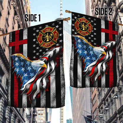 Firefighter, Christian Cross, American Eagle US Flag TPT80F