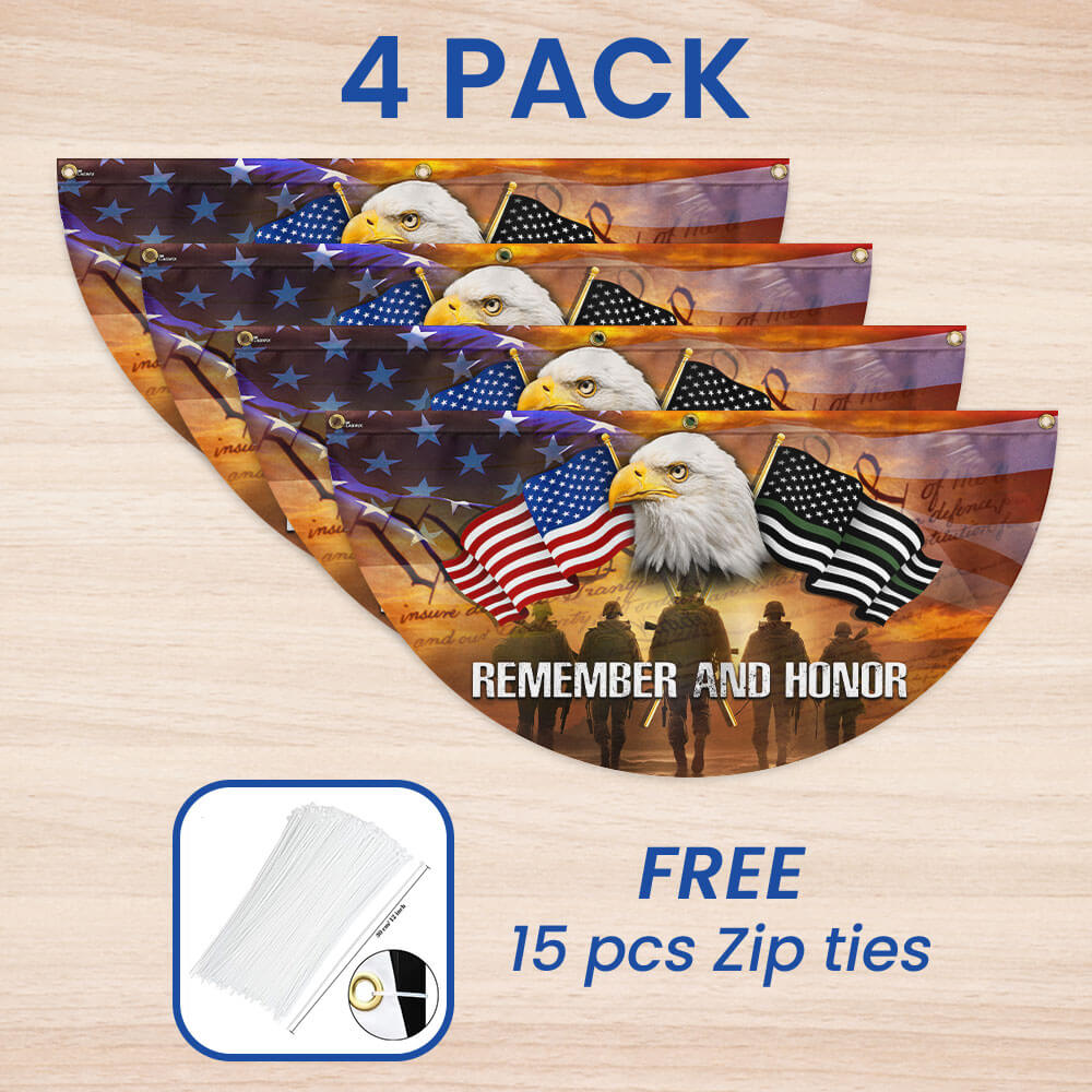 Thank You Veterans, American Eagle Memorial Day Veteran Non-Pleated Fan Flag TPT1802FL