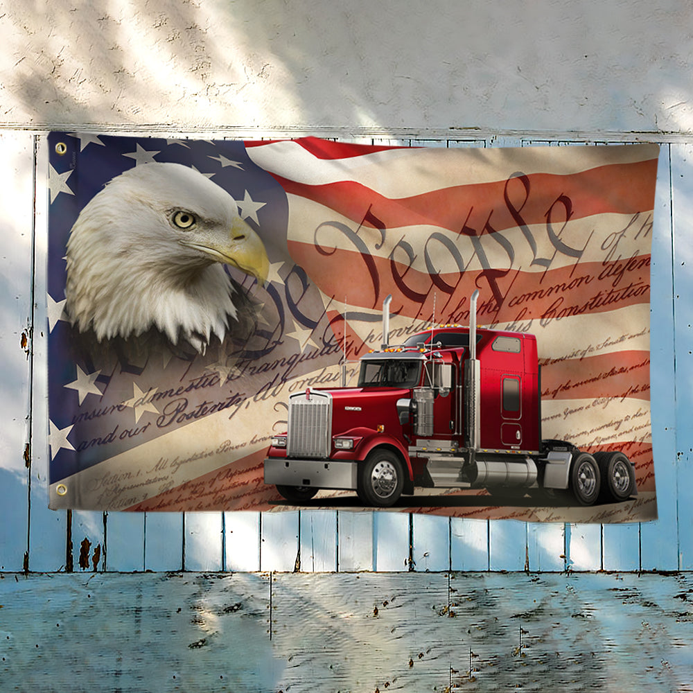 Trucker Flag American Eagle Trucker Grommet Flag TRV1693GF