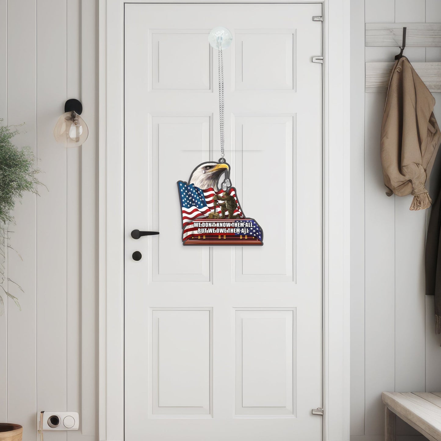Veterans We Owe Them All, Memorial Patriotic Eagle American Suncatcher Acrylic Hanging TPT2201AS