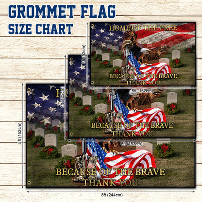 Veteran Grommet Flag Home of the Free, Because of the Brave ANT269GFv1