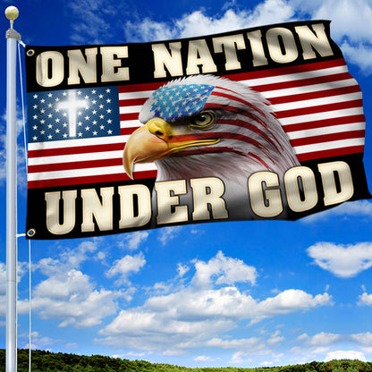 One Nation Under God Patriotic Eagle Grommet Flag MLN2786GF