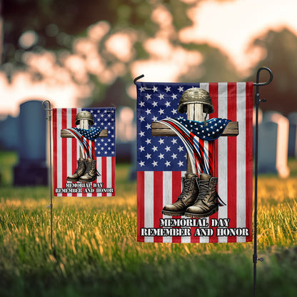 FLAGWIX Veteran Memorial Cross Memorial Day Remember and Honor Flag MLN2654F