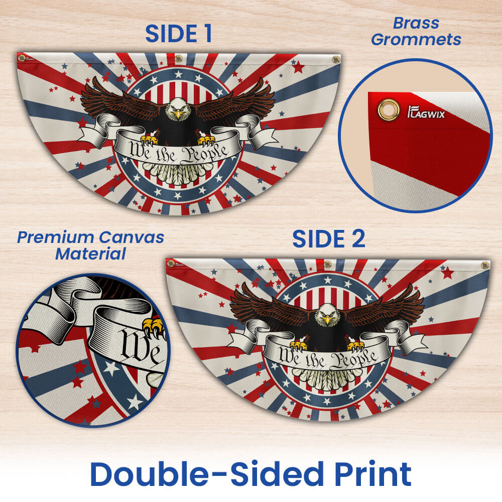 Patriotic Eagle We The People Non-Pleated Fan Flag MLN3419FL