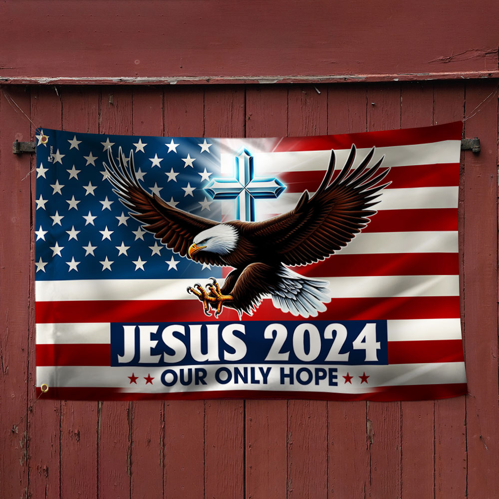 Jesus Our Hope American Eagle Grommet Flag PTL01GF