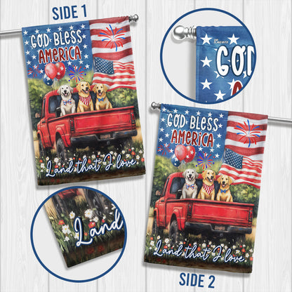 Flagwix American Flag - God Bless America Happy 4th july Independence Day Patriot Dog American Flag NNT72TTH