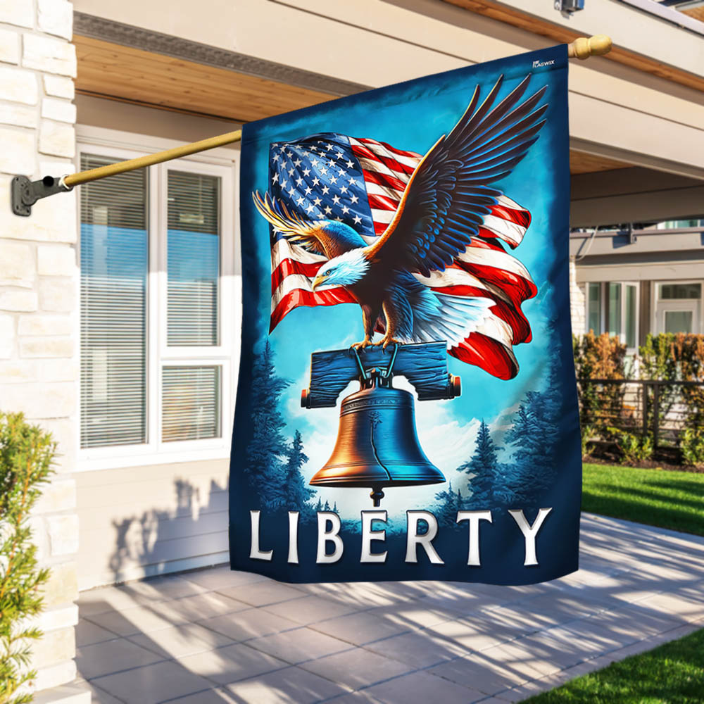 Flagwix American Flag - American Eagle Liberty Bell Flag for 4th of july Decoration
