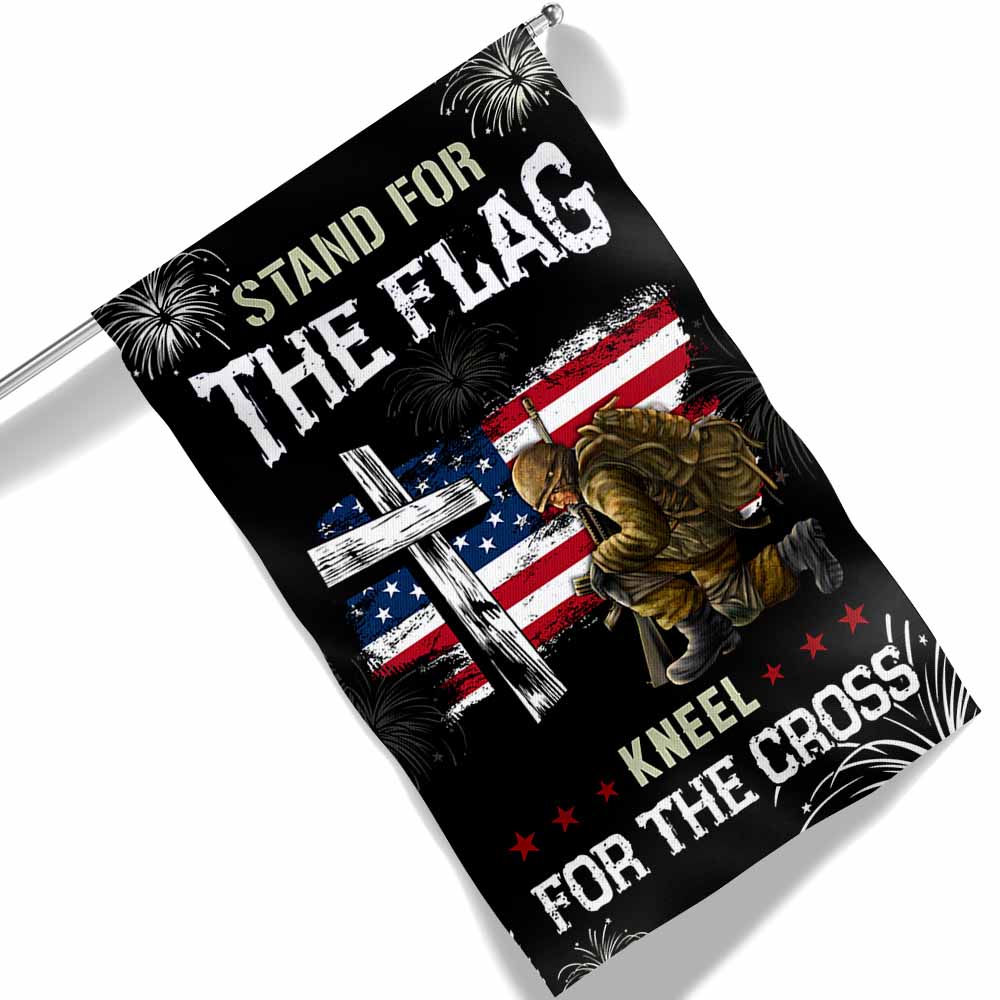 God Veteran Stand For The Flag Kneel For The Cross Flag MLN1513F