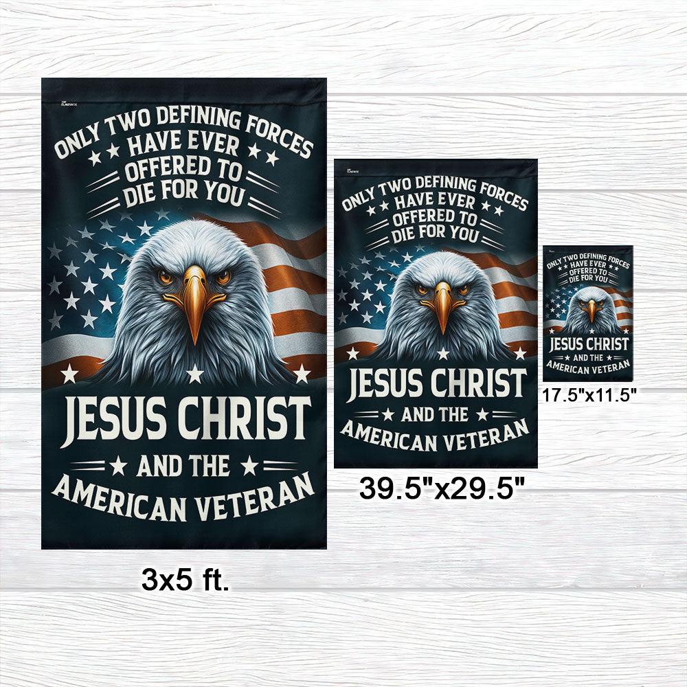Memorial Day FLAGWIX Patriotic Eagle Veteran Flag Only Two Defining Forces  Have Ever  Offered To  Die For You  Jesus Christ And The American Veteran Flag MLN2763F