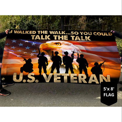 U.S. Veteran Grommet Flag I Walked The Walk TQN1015GF