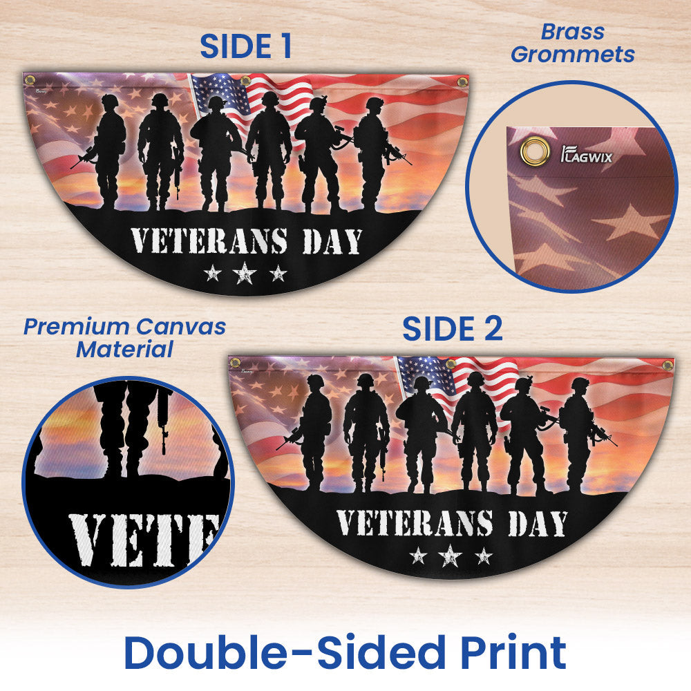 Veterans Day Honoring All Who Served Non-Pleated Fan Flag MLN3969FL