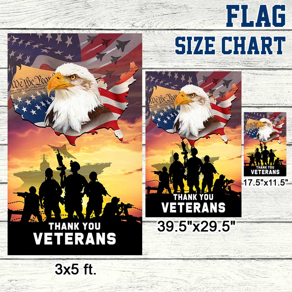 We The People. American Eagle Thank You Veterans Flag TPT1281F
