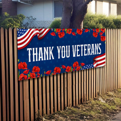 Veterans Day Thank You Veterans Fence Banner TQN3674FB