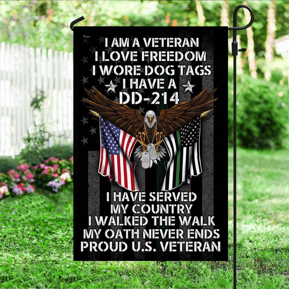 Proud Veteran Flag I Walked The Walk My Oath Never Ends DDH2932Fv2