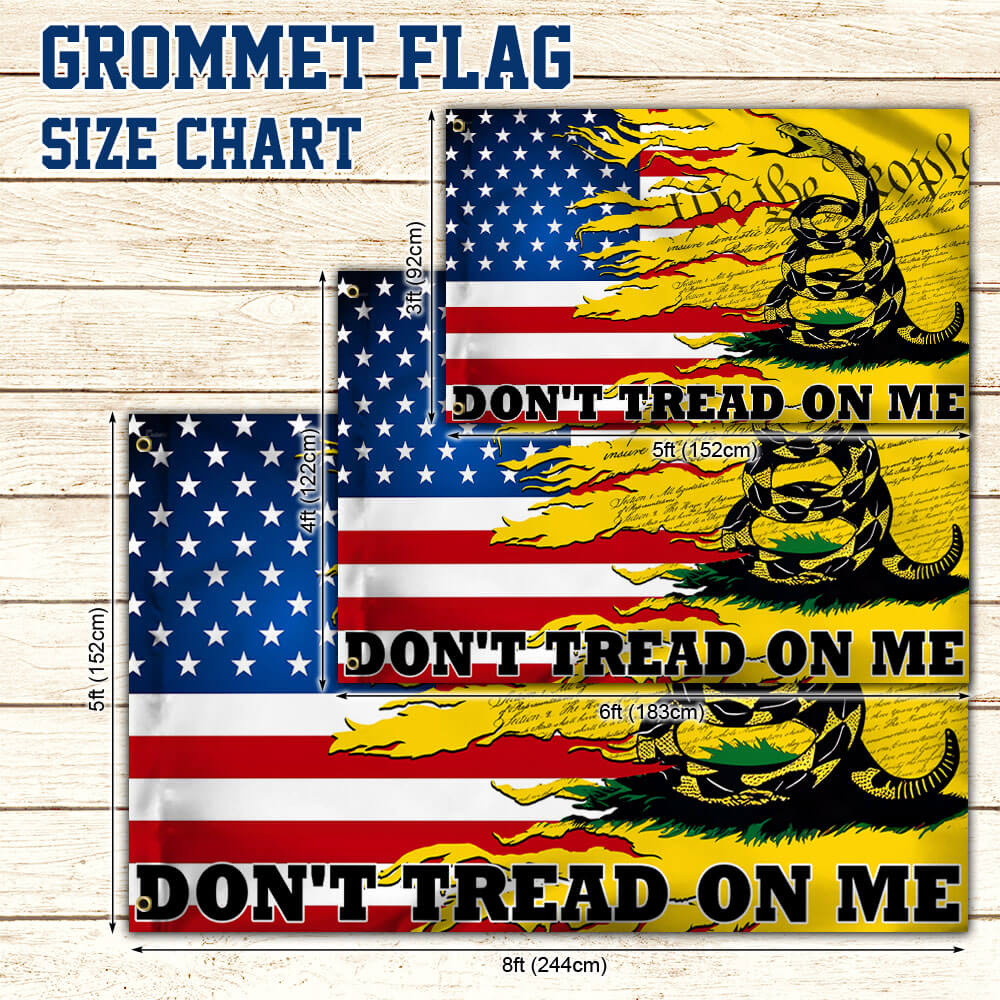 Patriotic Gadsden We The People Don't Tread On Me Grommet Flag MLN3197GF