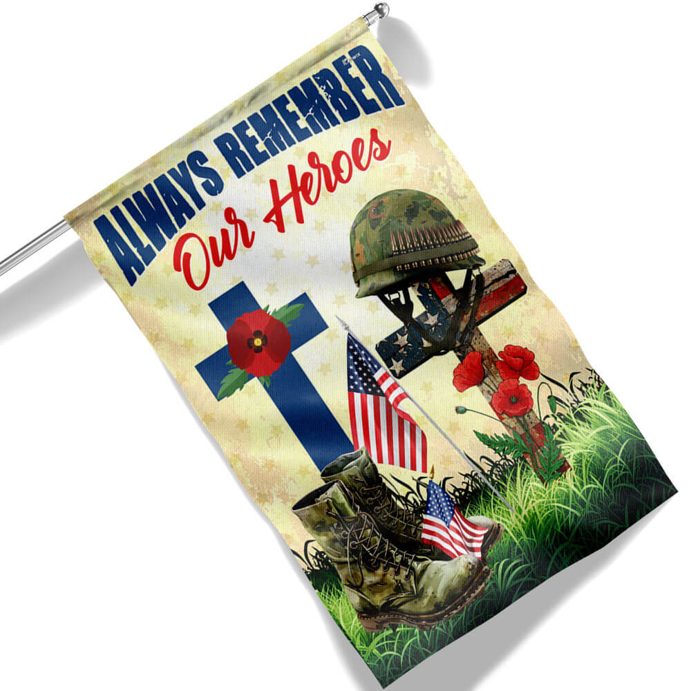 FLAGWIX Veteran Memorial Day Always Remember Our Heroes Remember Soldiers Flag MLN2776F
