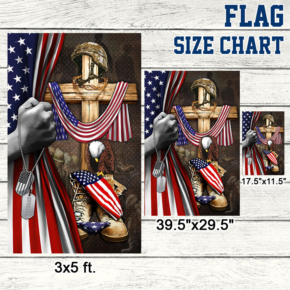 Flagwix American Flag - U.S. Veteran. Christian Cross American Patriot Memorial Flag TPT146F