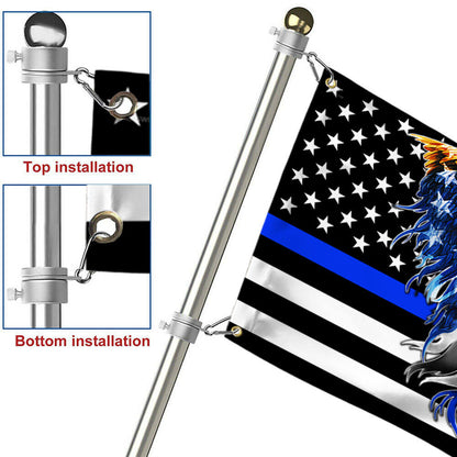 The Thin Blue Line. Police. Law Enforcement American Eagle Flag THB3482GFv3