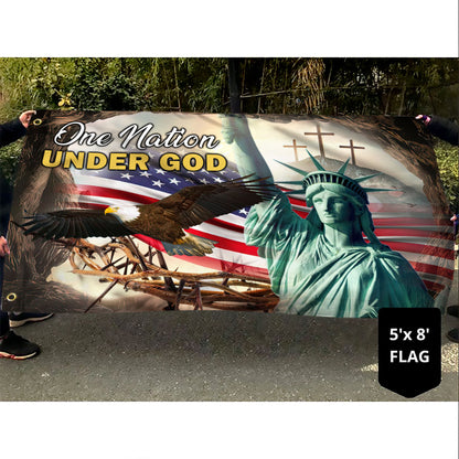 Christian Cross Grommet Flag One Nation Under God DDH2908GF