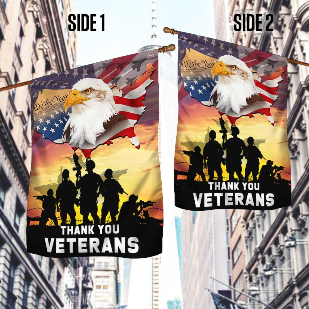 We The People. American Eagle Thank You Veterans Flag TPT1281F