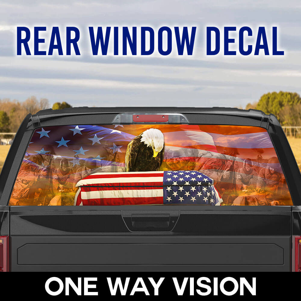 Remembrance American Eagle Honoring All Who Served Rear Window Decal TPT1588CD