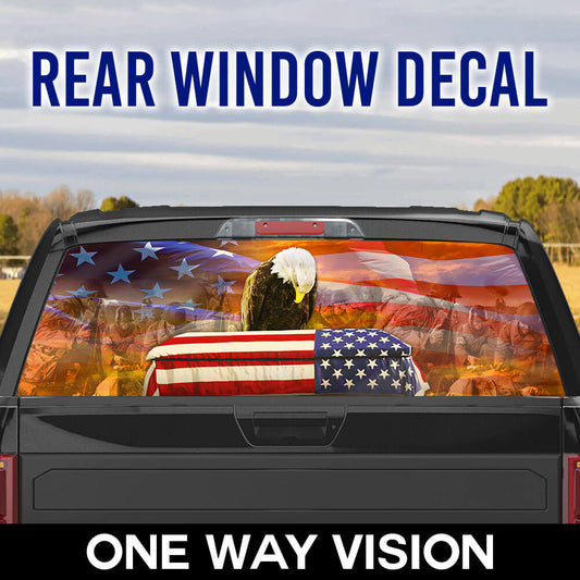 Remembrance American Eagle Honoring All Who Served Rear Window Decal TPT1588CD