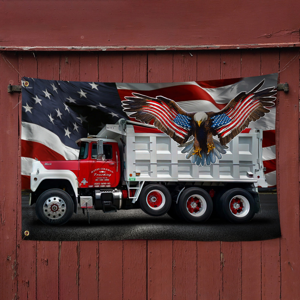 American Truck. Patriot Trucker Amerian Eagle Grommet Flag THN3712GFctv2