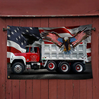 American Truck. Patriot Trucker Amerian Eagle Grommet Flag THN3712GFctv2