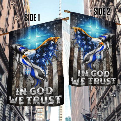 Flagwix American Flag - In God We Trust Christian Cross, American Eagle, The Thin Blue Line Flag TPT94F