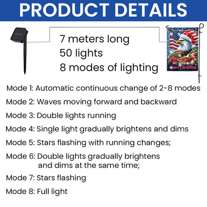 Eagle Christmas We Wish You Ameri Christmas Solar LED Garden Flag MLN4390SF