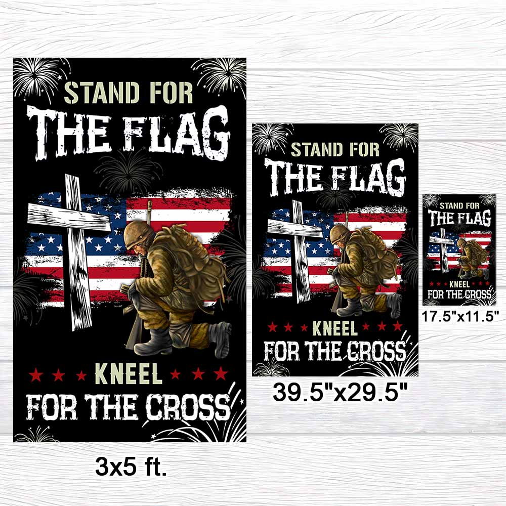 God Veteran Stand For The Flag Kneel For The Cross Flag MLN1513F