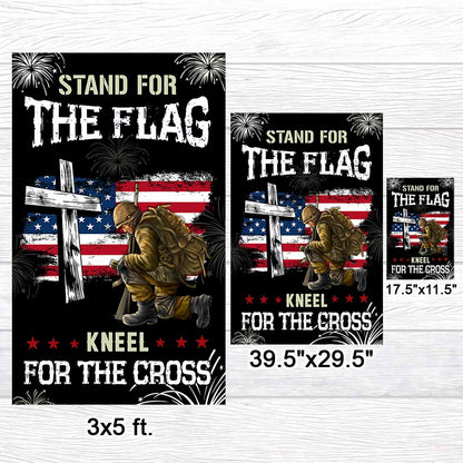 God Veteran Stand For The Flag Kneel For The Cross Flag MLN1513F