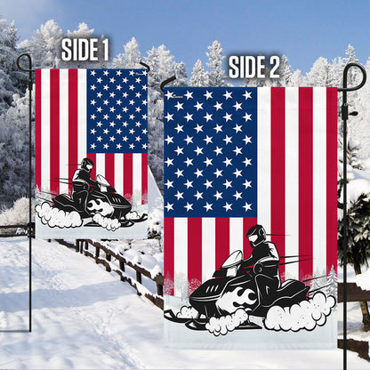 Snowmobile Patriotic American Flag MLN1934F