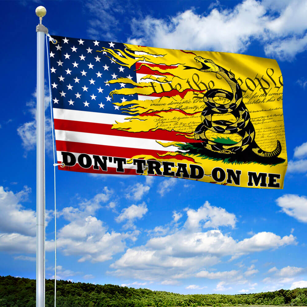 Patriotic Gadsden We The People Don't Tread On Me Grommet Flag MLN3197GF