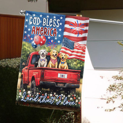 Flagwix American Flag - God Bless America Happy 4th july Independence Day Patriot Dog American Flag NNT72TTH