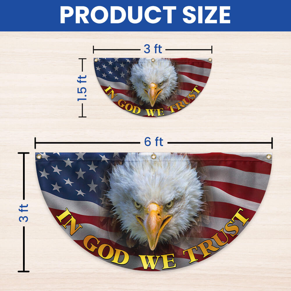 In God We Trust Bald Eagle American Non-Pleated Fan Flag MLN3391FL