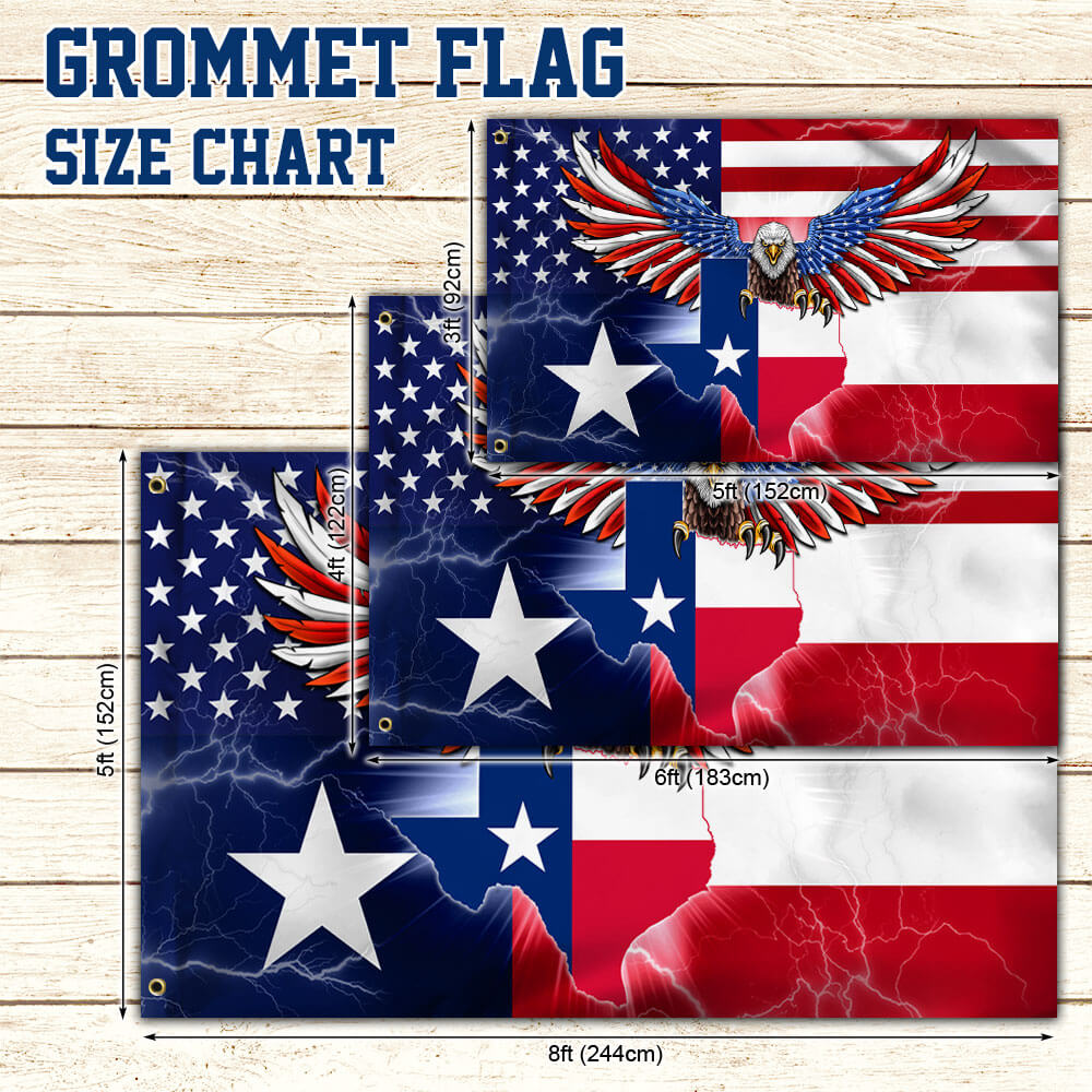 Texas American Eagle Grommet Flag THB3471GF