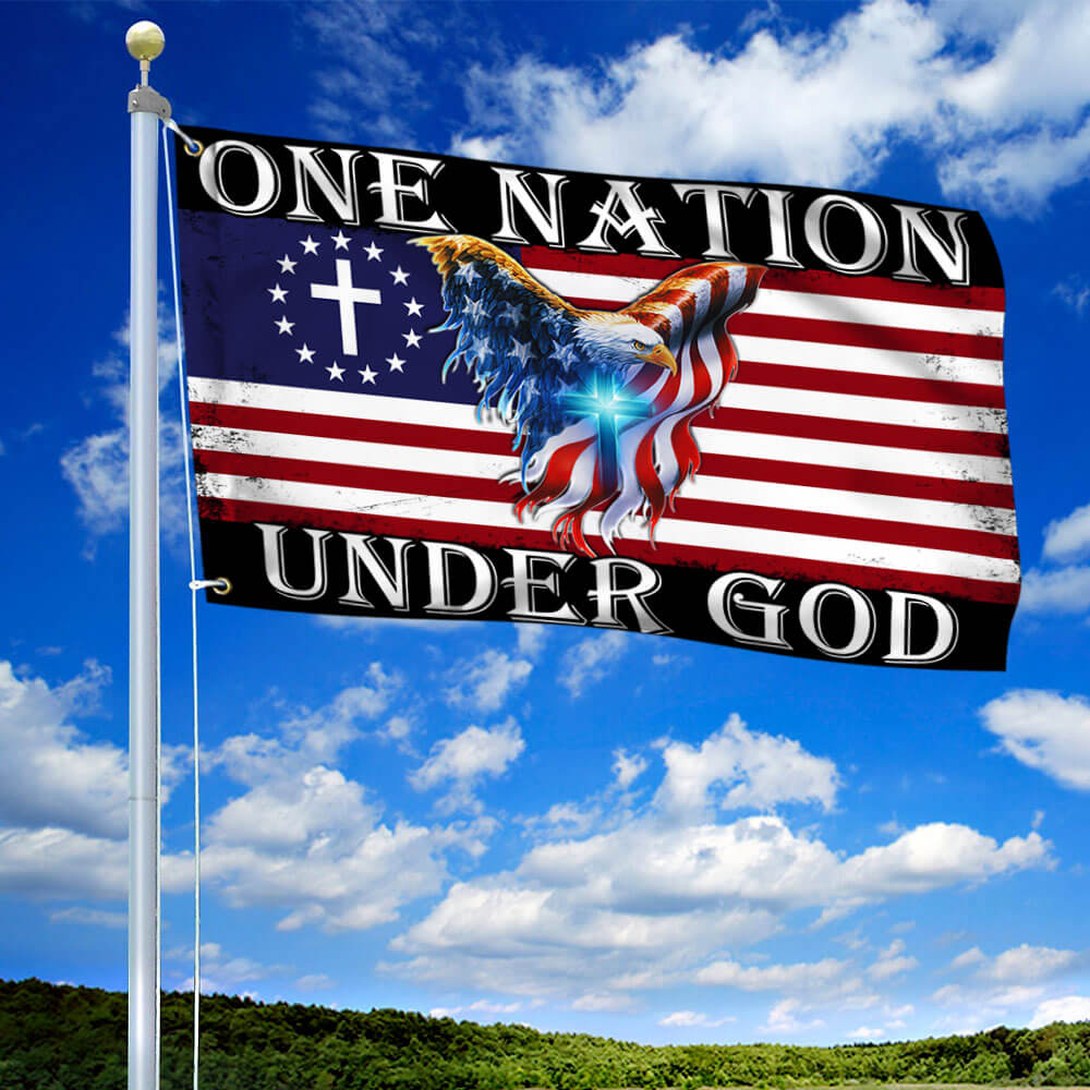 One Nation Under God American Eagle Grommet Flag THB3602GFv1