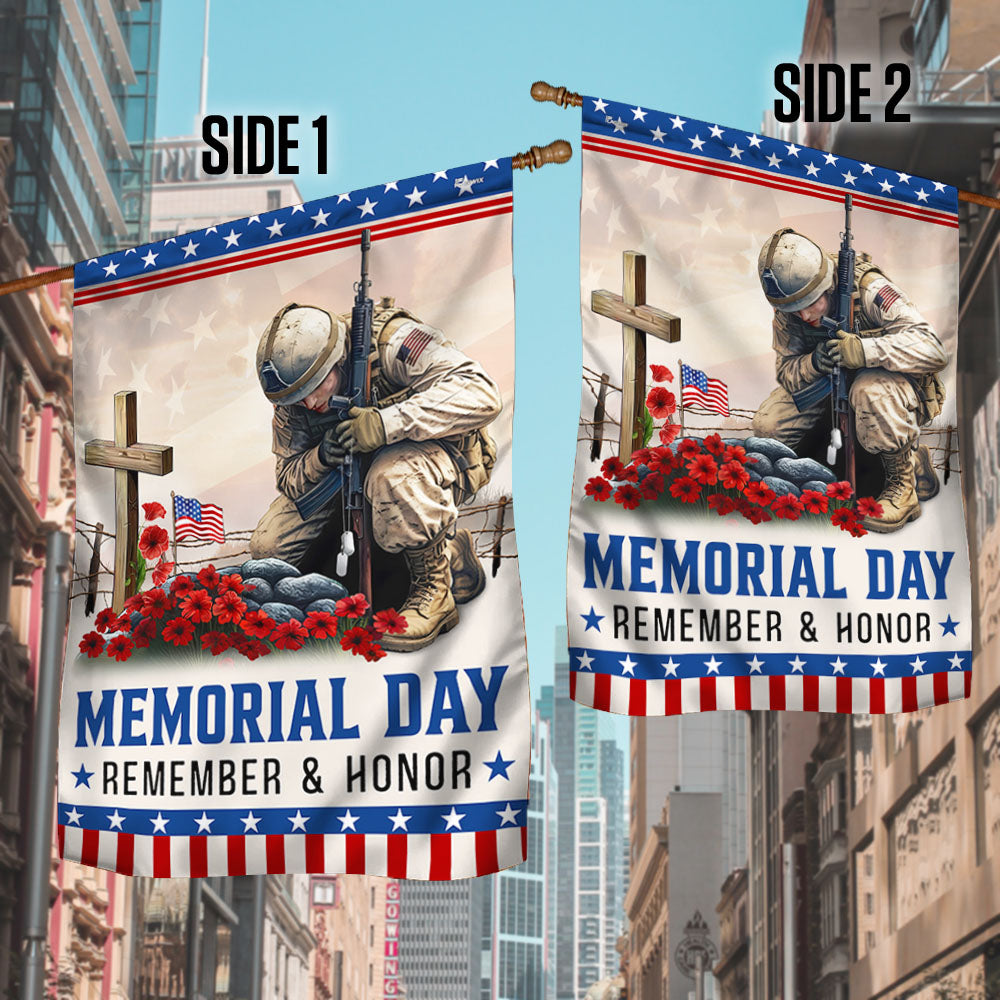 Memorial Day Veteran Remember And Honor Flag NTT12TTH