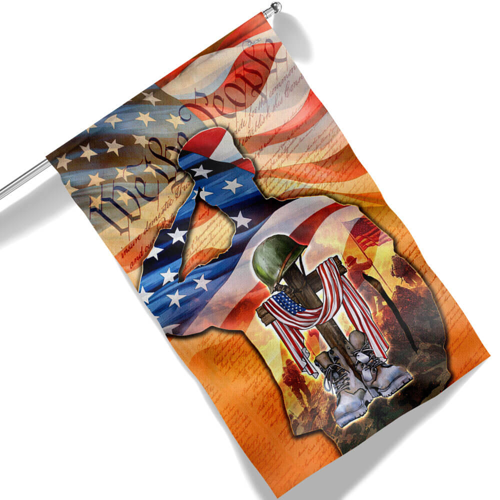 Memorial Day FLAGWIX U.S. Veteran Memorial American We The People Saluting Soldier Flag MLN2753F