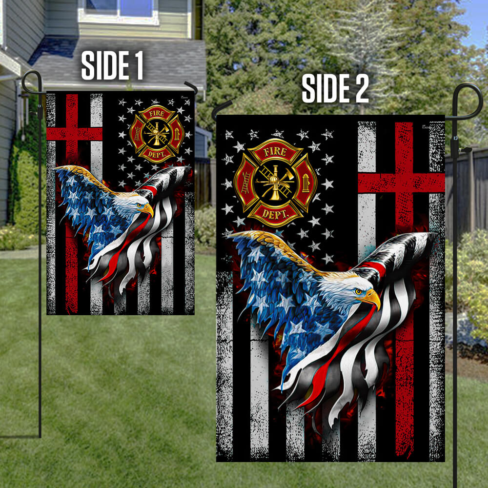 Firefighter, Christian Cross, American Eagle US Flag TPT80F