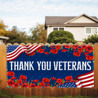 Veterans Day Thank You Veterans Fence Banner TQN3674FB