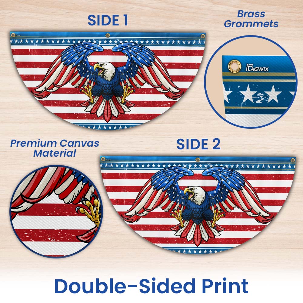 Patriotic Eagle American Non-Pleated Fan Flag MLN3392FL