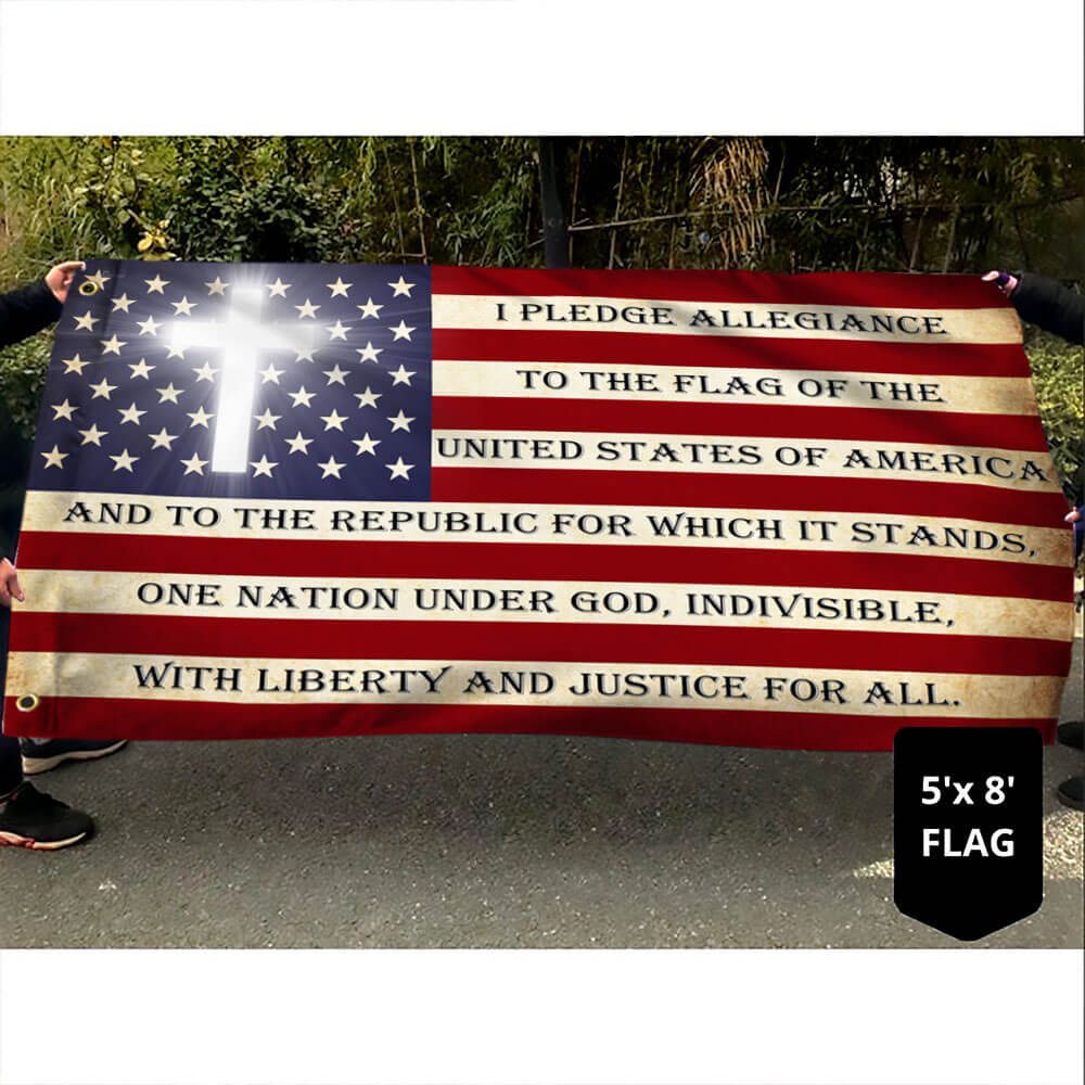 One Nation Under God. I Pledge Allegiance To The Flag American Eagle Flag THB3802GF