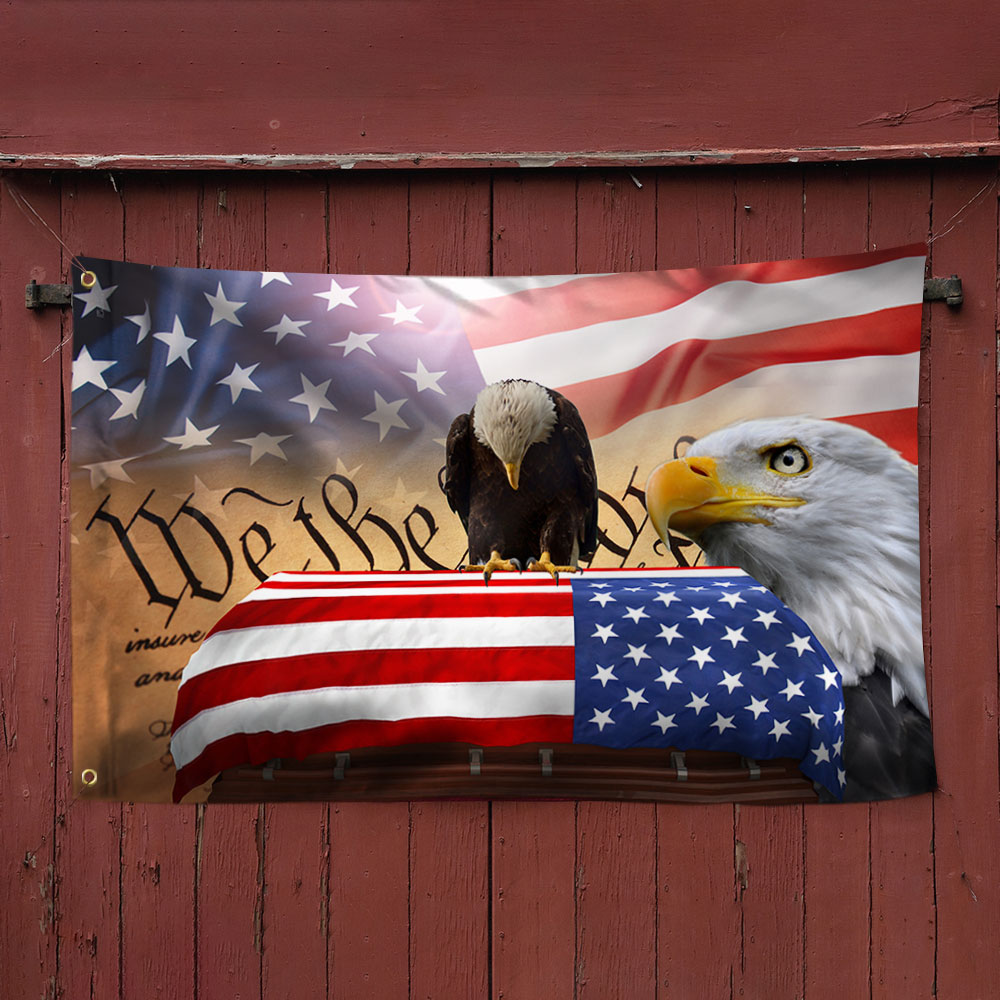 Flagwix American Flag - Patriotic Eagle, We The People, American Memorial Grommet Flag TPT861GF