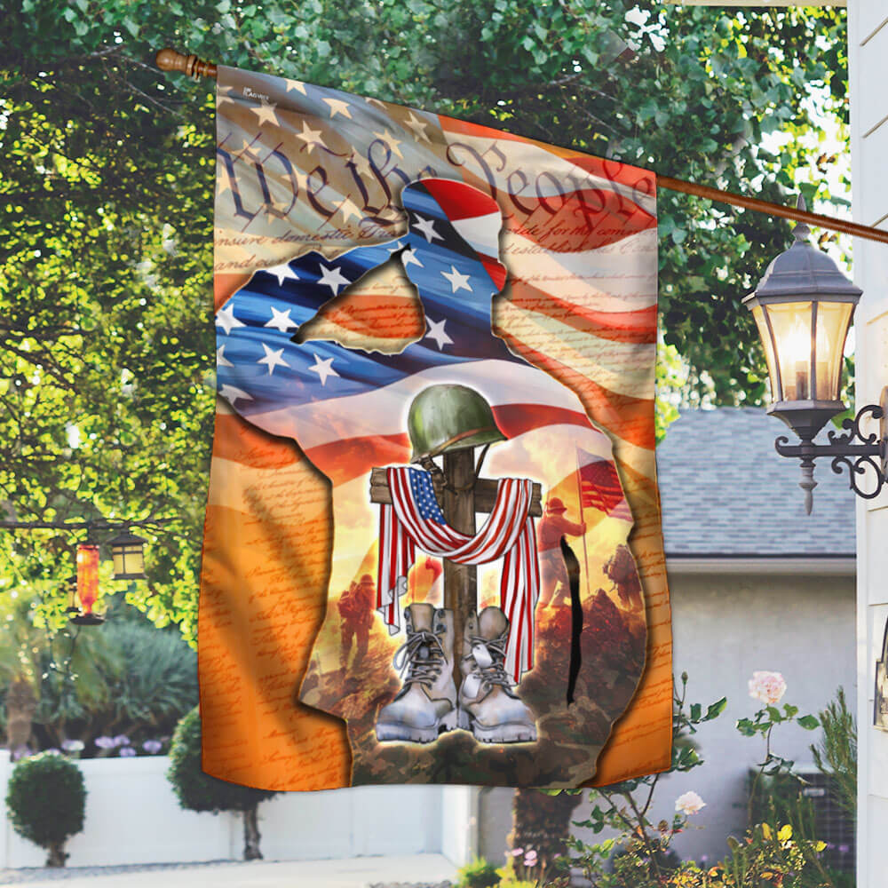 Memorial Day FLAGWIX U.S. Veteran Memorial American We The People Saluting Soldier Flag MLN2753F